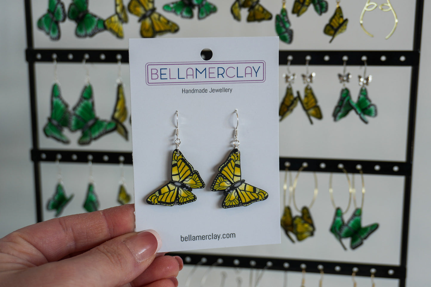Yellow Butterfly Earrings