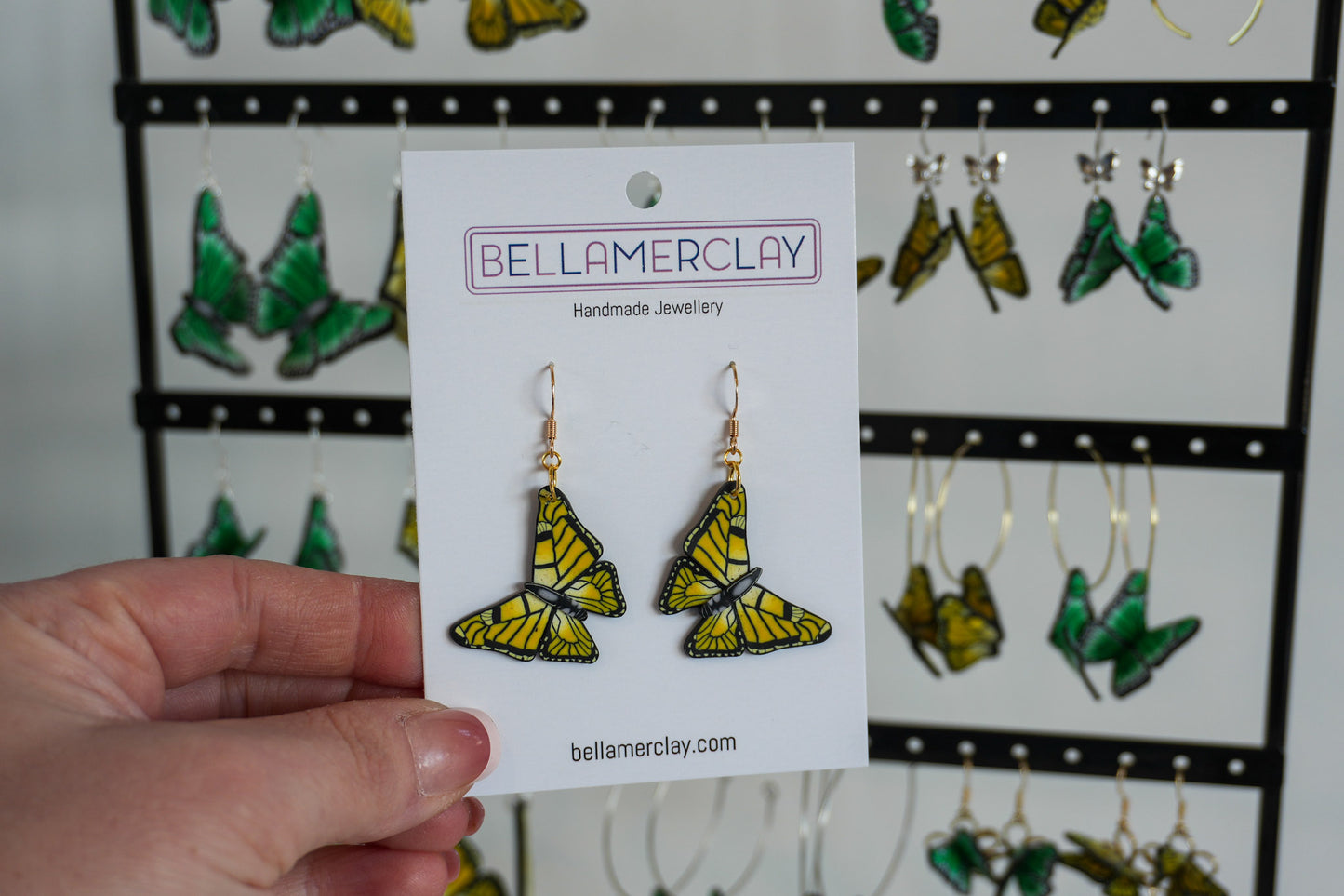 Yellow Butterfly Earrings