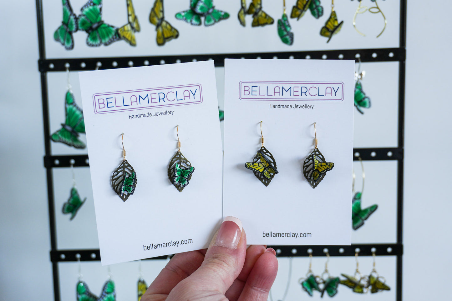 Brass Leaf Butterfly Earirngs