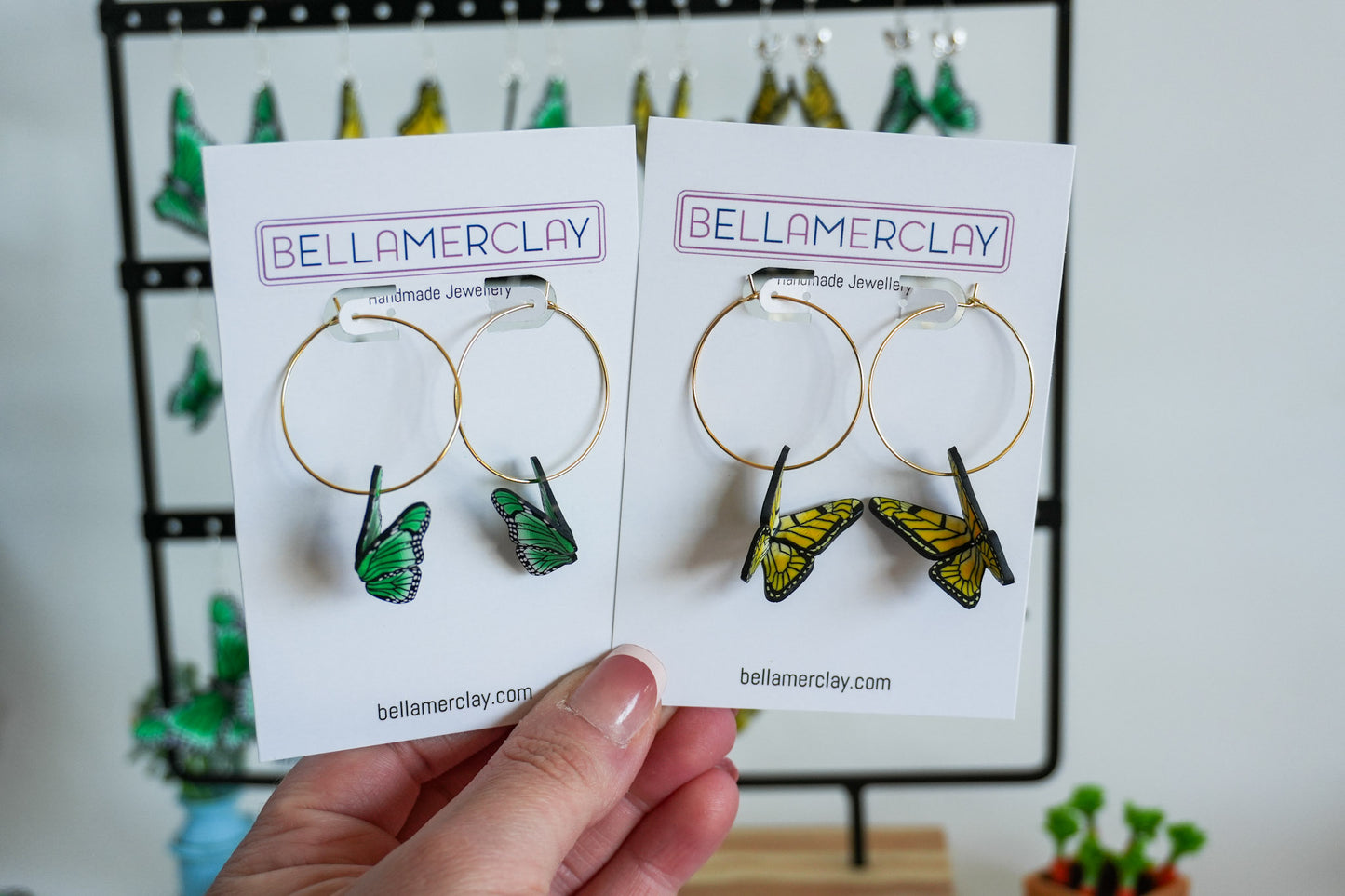 Gold 3cm Butterfly Hoops