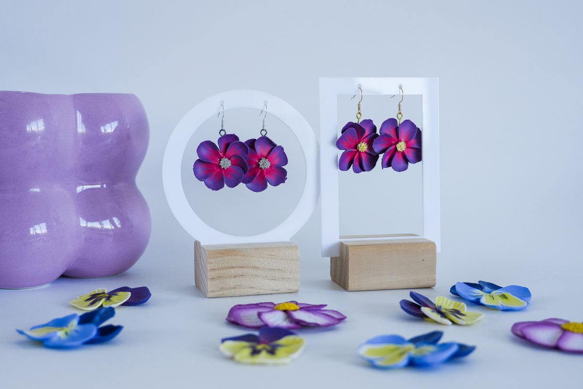 Purple Gradient Flower Earrings