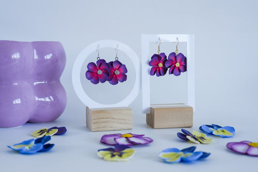 Purple Gradient Flower Earrings