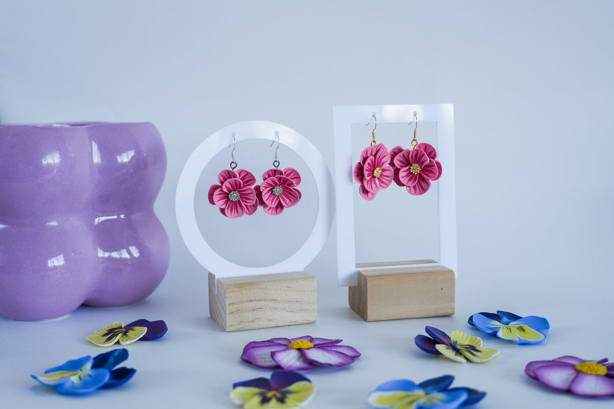 Pink Gradient Flower Earrings