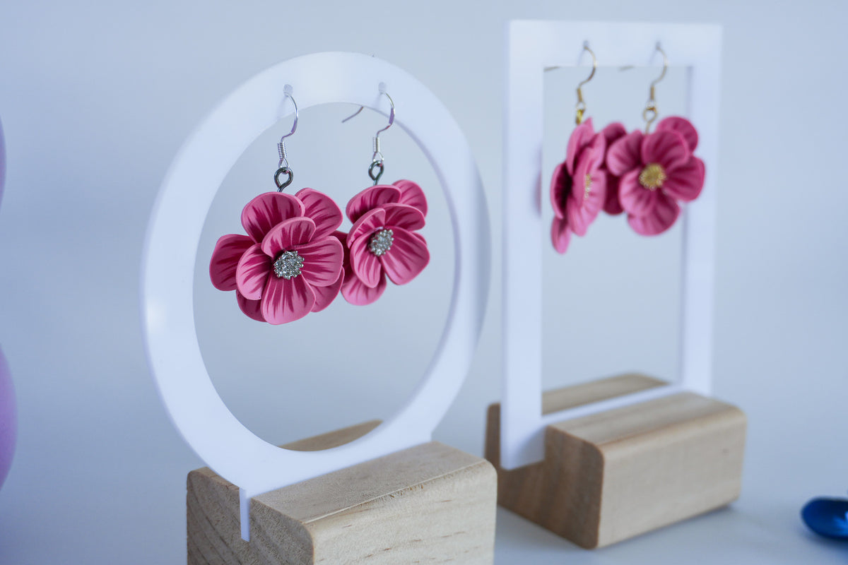 Pink Gradient Flower Earrings