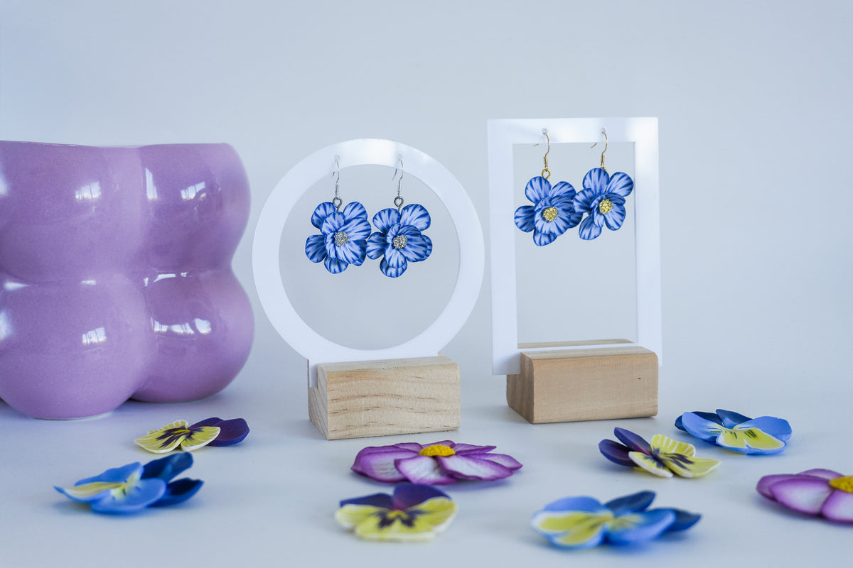 Blue Gradient Flower Earrings