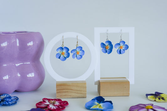 Blue Flower Earrings