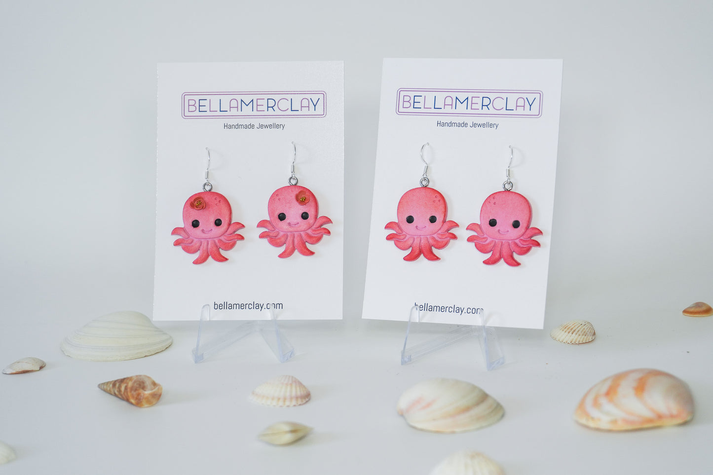 Pink Octopus Earrings
