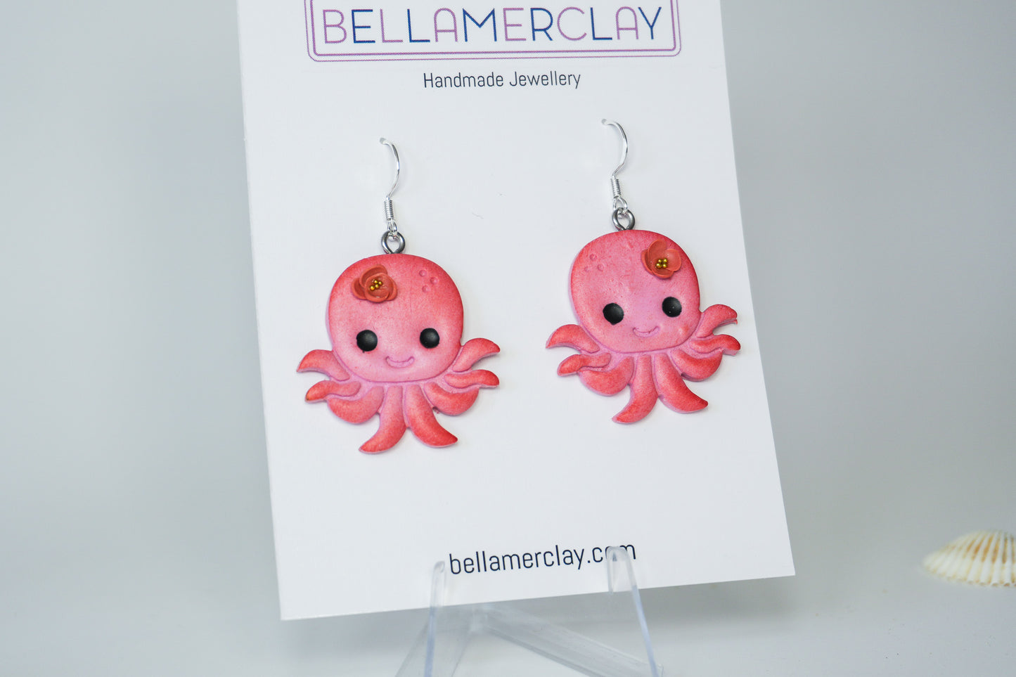 Pink Octopus Earrings