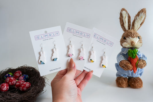 Floral Bunny Tail Earrings