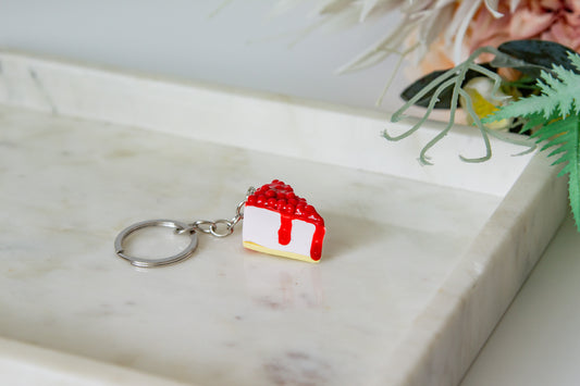 Cherry Cheesecake Keyring Keychain