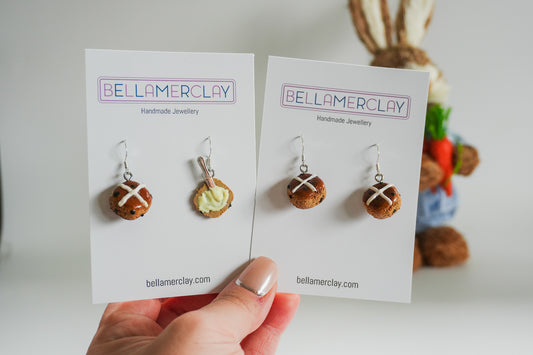 Hot Cross Bun Earrings