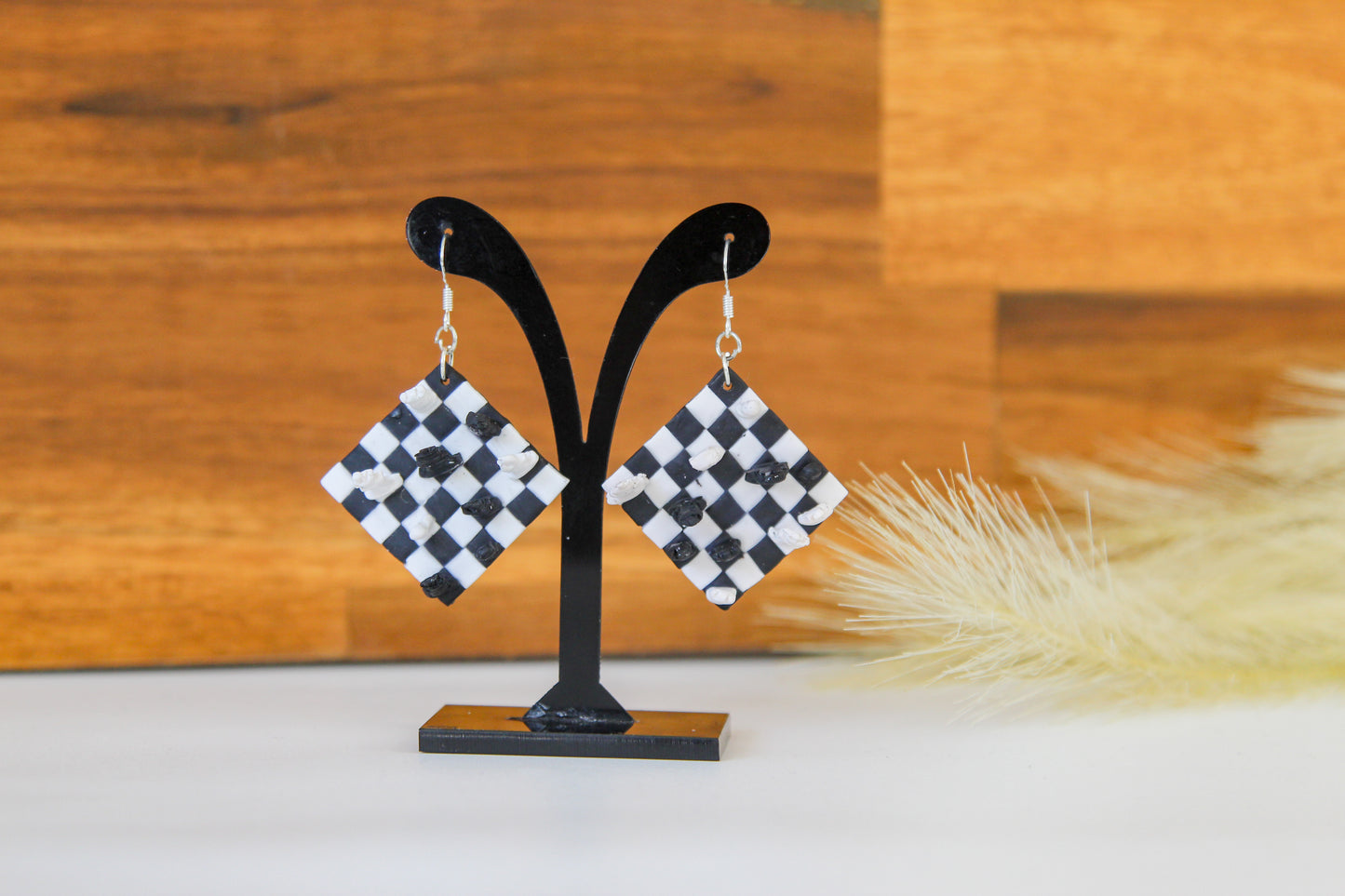 Chess Board Earrings