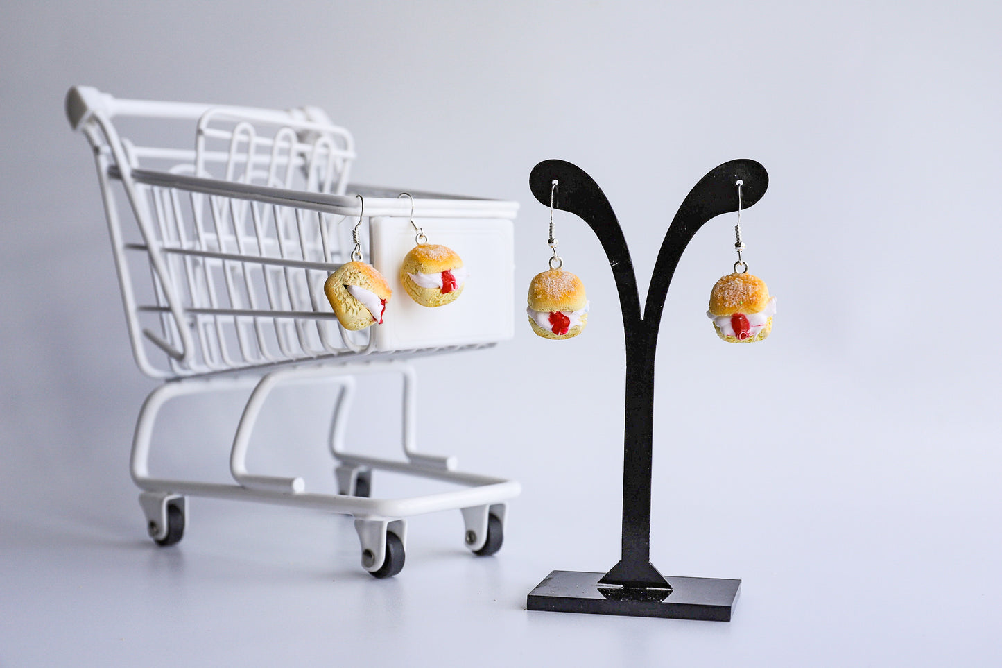 Smaller Dusted Cream Buns Earrings